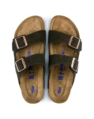 Arizona Suede Leather Sandal - Mocha
